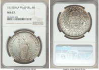 Republic 8 Reales 1832 LM-MM MS63 NGC, Lima mint, KM142.3.

HID09801242017