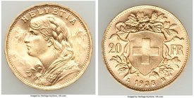 Confederation gold 20 Francs 1935-LB UNC, Bern mint, KM35.1. AGW 0.1867 oz.

HID09801242017