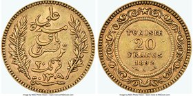 Ali Bey gold 20 Francs AH 1309 (1892) AU55 NGC, Paris mint, KM227.

HID09801242017