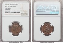 4 Piece Lot of Assorted Issues, 1) Great Britain: Victoria Farthing 1843 MS63 Brown NGC, KM725, S-3950, Letter I for 1 in date. 2) Great Britain: Vict...