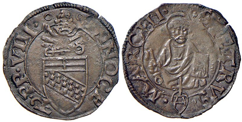 Ancona. Innocenzo VIII (1484-1492). Picciolo MI gr. 0,50. Muntoni 16. Berman 507...