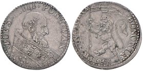 Bologna. Pio V (1566-1572). Bianco AG gr. 4,95. Muntoni 49. Berman 1116. Chimienti 362. MIR 1105/1. Buon BB