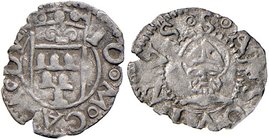 Camerino. Giovanni Maria Varano (1503-1527). II periodo: duca, 1511-1527. Baiocco AG gr. 0,20. CNI 27 var. Raro. BB