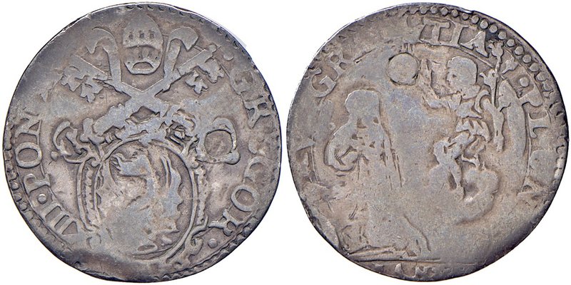 Fano. Gregorio XIII (1572-1585). Giulio AG gr. 2,80. Muntoni 380. Berman 1262. C...
