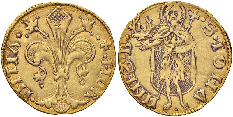 Firenze. Repubblica sec. XIII-1532. 1466/II semestre. Fiorino largo (segno corna...