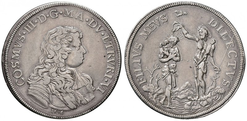 Firenze. Cosimo III de Medici (1670-1723). Piastra 1676 AG gr. 31,04. Galeotti V...