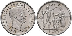 Savoia. Vittorio Emanuele III re d’Italia (1900-1946). Da 20 lire 1927/VI AG. Pagani 672. FDC