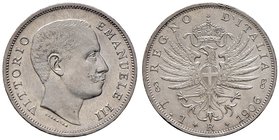 Savoia. Vittorio Emanuele III re d’Italia (1900-1946). Lira 1906 AG. Pagani 766. Impercettibile colpetto a ore 1 del rov., altrimenti FDC