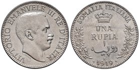 Savoia. Vittorio Emanuele III re d’Italia (1900-1946). Monetazione per la Somalia italiana. Rupia 1919 AG. Pagani 963. Rara. q.SPL