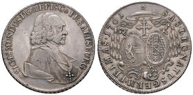 Austria. Salisburgo. Sigismondo III von Schrattenbach (1753-1771). Tallero 1761 AG gr. 28,08. Davenport 1255. Migliore di BB
