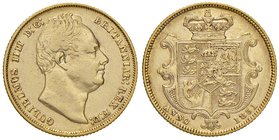 Gran Bretagna. Guglielmo IV (1830-1837). Sovrana 1831 (sigla W.W. in incuso; busto I tipo) AV. Seaby 3829a. Friedberg 383. Rara. Buon BB