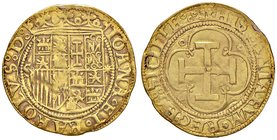 Spagna. Giovanna e Carlo (1504-1516). Scudo (Siviglia) AV gr. 3,23. Friedberg 153. Tracce di montatura, altrimenti buon BB