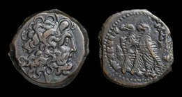 PTOLEMAIC KINGS of EGYPT: Ptolemy IX to Ptolemy XII (116-51 BCE), AE21. Alexandria, 6.73g, 21mm. 
Obv: Diademed head of Zeus-Ammon right
Rev: Two ea...