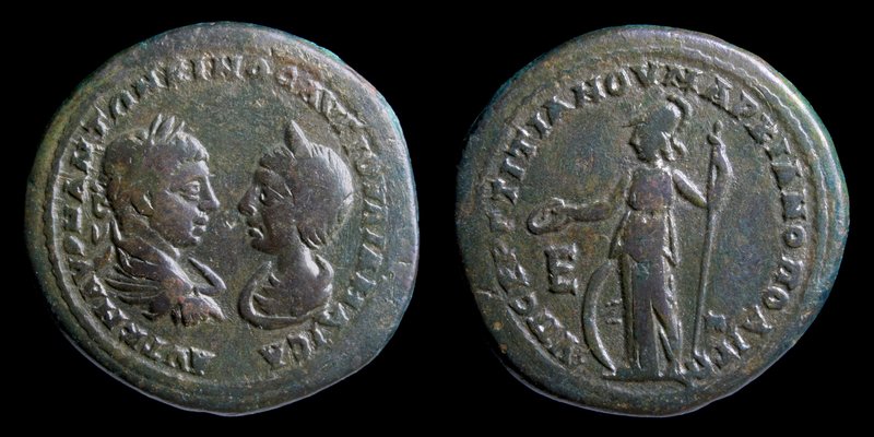 MOESIA INFERIOR, Marcianopolis, Elagabalus with Julia Maesa (218-222), issued by...