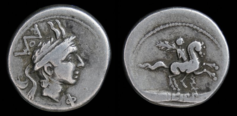 L. Philippus, AR denarius, issued 113-112 BCE. Rome, 3.85g, 19mm.
Obv: Head of ...