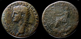 Nero Claudius Drusus (died 9 BCE) AE sestertius, issued under Claudius c. 41-50. Rome, 26.67g, 34mm. 
Obv: NERO CLAVDIVS DRVSVS GERMANICVS IMP, bare ...