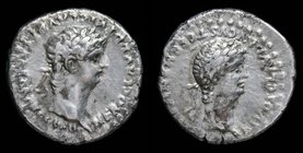 Nero (54-68) and Divus Claudius, AR drachm. Caesarea Cappadocia, 3.46g, 19mm.
Obv.: NERO CLAVD DIVI CLAVD F CAESAR AVG GERM; Laureate head of Nero ri...