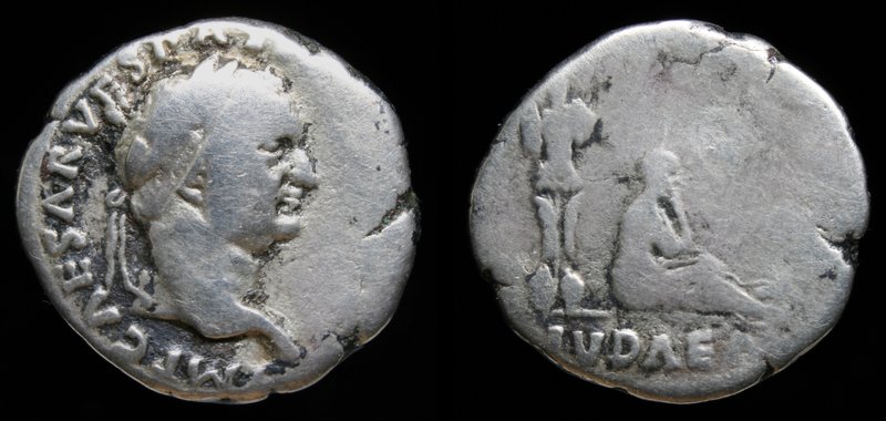 Vespasian (69-79) AR denarius, issued Dec. 69-early 70. Rome, 2.96g, 18.5mm.
Ob...