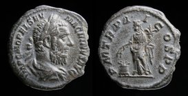 Macrinus (217-218) AR denarius. Rome, 2.60g, 18mm.
Obv: IMP C M OPEL SEV MACRINVS AVG; Laureate and draped bust right.
Rev: P M TR P II COS P P; Ann...