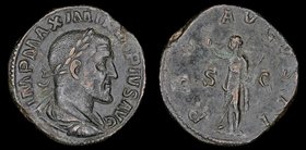 Maximinus I Thrax (235-238) AE sestertius. Rome, 20.21g, 30mm. 
Obv: IMP MAXIMINVS PIVS AVG GERM, laureate, draped and cuirassed bust right
Rev: PAX...