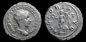 Gordian III (238-244) AR antoninianus, issued 238 (first emission). Rome, 4.56g, 22mm.
Obv: IMP CAES M ANT GORDIANVS AVG; Radiate, draped, and cuiras...