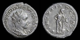 Gordian III (238-244) AR antoninianus. Rome, 4.68g, 21mm.
Obv: IMP GORDIANVS PIVS FEL AVG; Radiate, draped and cuirassed bust right. 
Rev: VIRTVTI A...