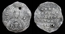 Romanus IV Diogenes (1068-1071) 2/3 Miliaresion. Constantinople, 1.25g, 19mm.
Obv: Bust of the Virgin facing, nimbate and wearing pallium and maphori...