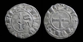 ANGLO-GALLIC: Edward I as King (1272-1307), AR denier. 0.89g, 18mm.
Obv: EDVVARDVS REX, lion passant left,
Rev: + DVX AQVITANIE, Cross pattée
Elias...