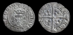 ENGLAND: Henry VI, first reign (1422-1461), AR Penny, annulet issue 1422-27. Calais, 0.84g, 17mm.
Obv:+ henRICVS ReX crowned facing bust; annulets to...