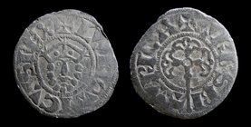 FRANCE: Louis VII Le Jeune (the Younger) (1137-1180), AR denier. Bourges, 0.68g, 19mm.
Obv: +LUDOVICVS REX, crowned and bearded head facing
Rev:+ VR...