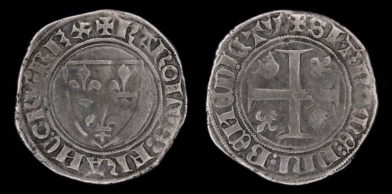 FRANCE: Charles VI, “The Well Liked” or “The Mad” (1380-1422), billon blanc guén...