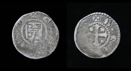FLANDERS: Baldwin IX (1194-1205), AR Maille. Ghent Mint, second period, 0.38g, 11mm.
Obv: +G+A+N+T; Head left with helmet in circle of pellets, one l...