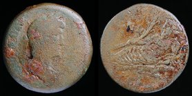 EGYPT, Alexandria: Hadrian (117-138) AE drachm, issued RY 18=133/4. 22.79g, 32.1mm.
Obv: Laureate, draped and cuirassed bust right. 
Rev: Nilus recl...