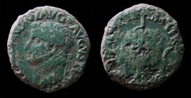 Tiberius (14-37), AE As, issued 35-36 AD. Rome, 8.70g, 27mm.
Obv: TI CAESAR DIVI AVG F AVGVST IMP VIII; laureate head left.
Rev: PONTIF MAX TR POT X...