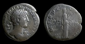 Hadrian (117-138), AR denarius, issued 118. Rome, 2.87g, 18mm.
Obv: IMP CAESAR TRAIAN HADRIANVS AVG, laureate bust of Hadrian right, slight drapery o...