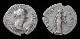 Faustina II (147-175), AR Denarius, struck under Antoninus Pius c. 147-50. Rome, 3.00g, 17-19mm. 
Obv: Draped bust right
Rev: Concordia standing fac...
