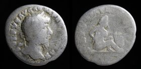 Lucius Verus (161-169), AR denarius, issued 165. Rome, 2.37g, 17mm.
Obv: L VERVS AVG ARM PARTH MAX; Laureate head right. 
Rev: TR P V IMP III COS II...