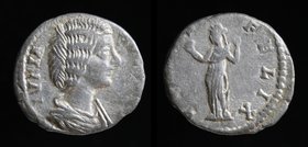 Julia Domna (193-211), AR denarius, issued under Septimius Severus. Rome, 1.91g, 16mm. 
Obv: IVLIA AVGVSTA, draped bust right 
Rev: VENVS FELIX, Ven...