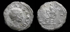 Julia Maesa (218-224), AR denarius. Rome, 1.98g, 18mm.
Obv: IVLIA MAESA AVG, draped bust of Julia Maesa to right 
Rev: PVDICITIA, Pudicitia seated l...