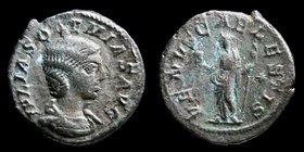 Julia Soaemias (218-222), AR denarius. Rome, 2.92g, 18mm.
Obv: IVLIA SOAEMIAS AVG; Draped bust right.
Rev: VENVS CAELESTIS; Venus standing left, hol...