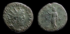 Victorinus (269-271) AE antoninianus, issued 270. Trier, 2.38g, 17mm.
Obv: IMP C VICTORINVS P F AVG, radiate, draped, and cuirassed bust right
Rev: ...