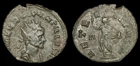 Quintillus (270), AE antoninianus. Rome, 2.4g.
Obv: IMP C M AVR QVINTILLVS AVG, radiate, draped and cuirassed bust right. 
Rev. AETERNIT AVG Sol sta...