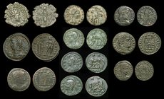 Late Roman Bronze group from the Doug Smith collection (10 coins): Tetricus I antoninianus, Salus, RIC 126; Tetricus II unofficial (“barbarous”) anton...
