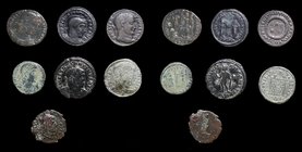 Mixed Constantine the Great bronze lot
Includes Sol, Dafne, Votive, VLPP, camp gate, and soldiers with standard reverses, plus one Divus VN-MR type.