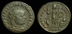 Licinius I (308-324), AE half follis. Heraclea, 3.36g.
Obv: radiate bust r.
Rev: Jupiter with eagle and captive; XIIΓ in field.
From the Doug Smith...