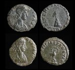 Group lot (2 coins): Two Constantius phoenix reverses, one on mound/pyre, one on globe (or egg?)
From Scientific American: “The Phoenix was adopted a...