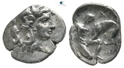 Calabria. Tarentum 380-325 BC. Diobol AR