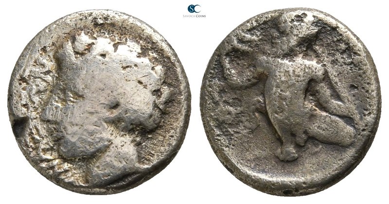 Sicily. Naxos 415-403 BC. 
Hemidrachm AR

13 mm., 1,93 g.

[AΣΣINOΣ], horne...