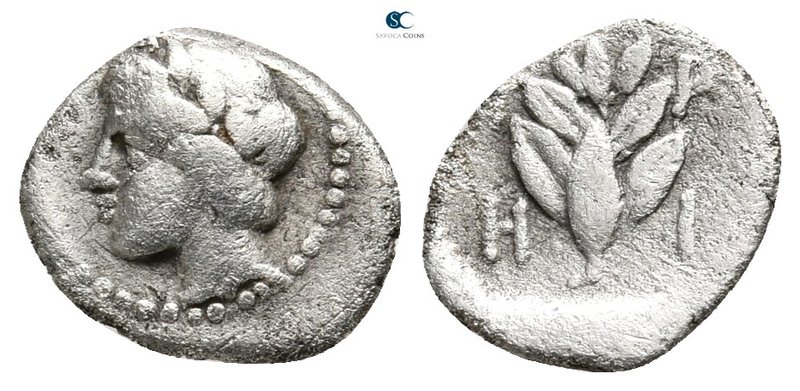 Macedon. Chalkidian League 420-390 BC. 
Trihemiobol AR

10 mm., 0,55 g.

La...
