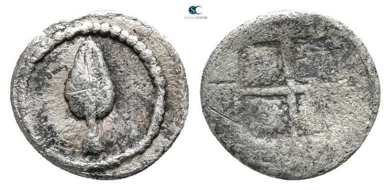Kings of Macedon. Aigai. Alexander I 498-454 BC. 
Hemiobol AR

9 mm., 0,28 g....